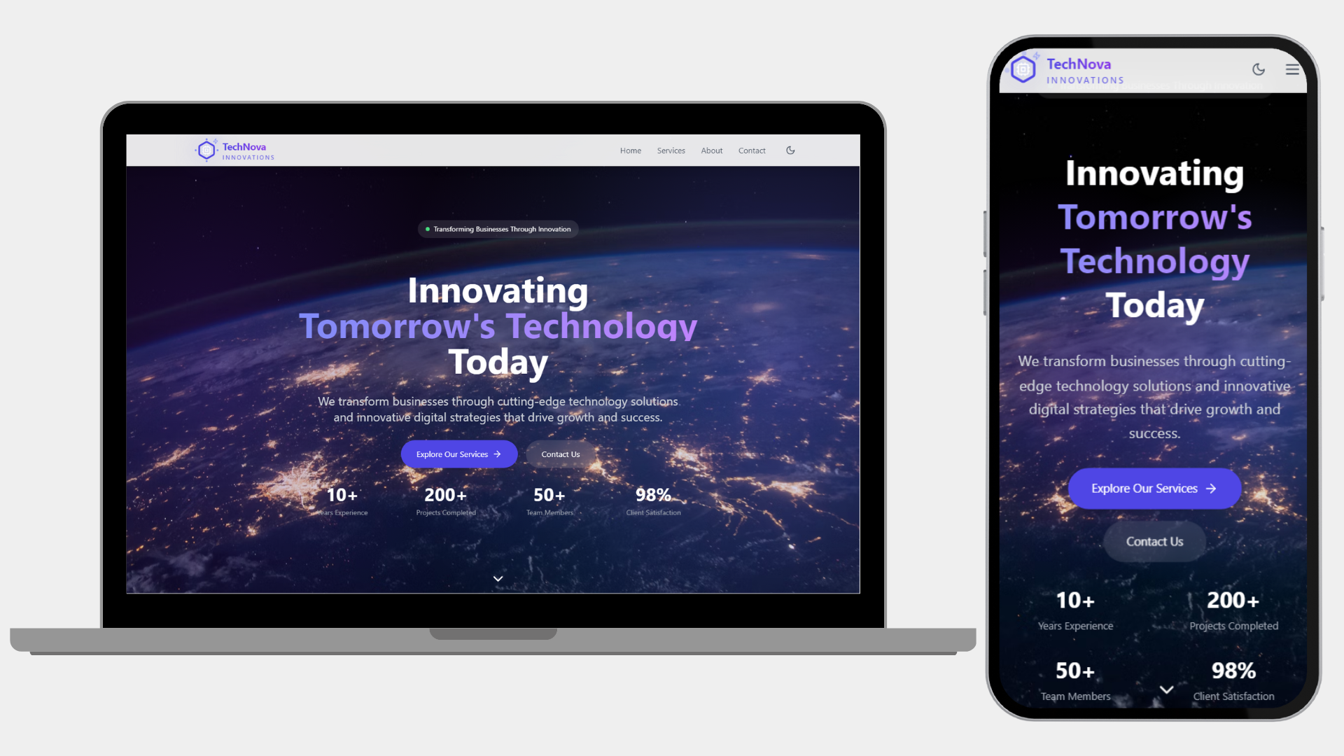 Technova – Modern Tech Startup Landing Page