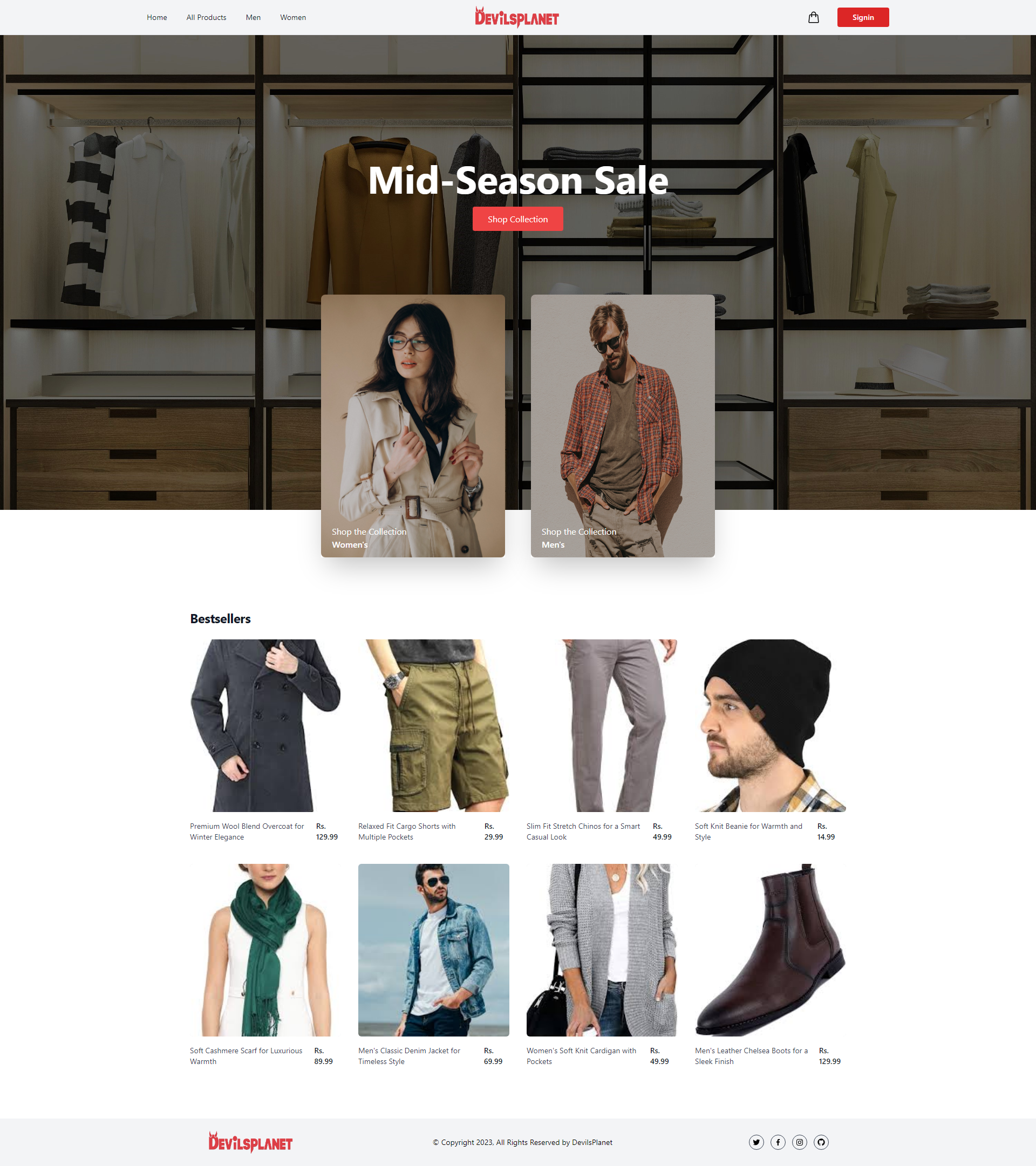 DevilsPlanet – Clothing E-Commerce Website - Additional view